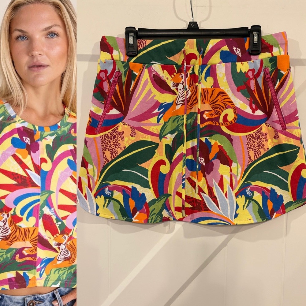 ALDEN ADAIR Rainforest French Terry Cotton Skirt Size Medium